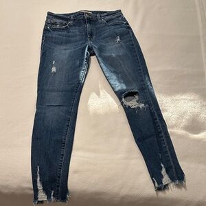 Joe's Jeans Women's Ripped Skinny Jeans in Dark Blue